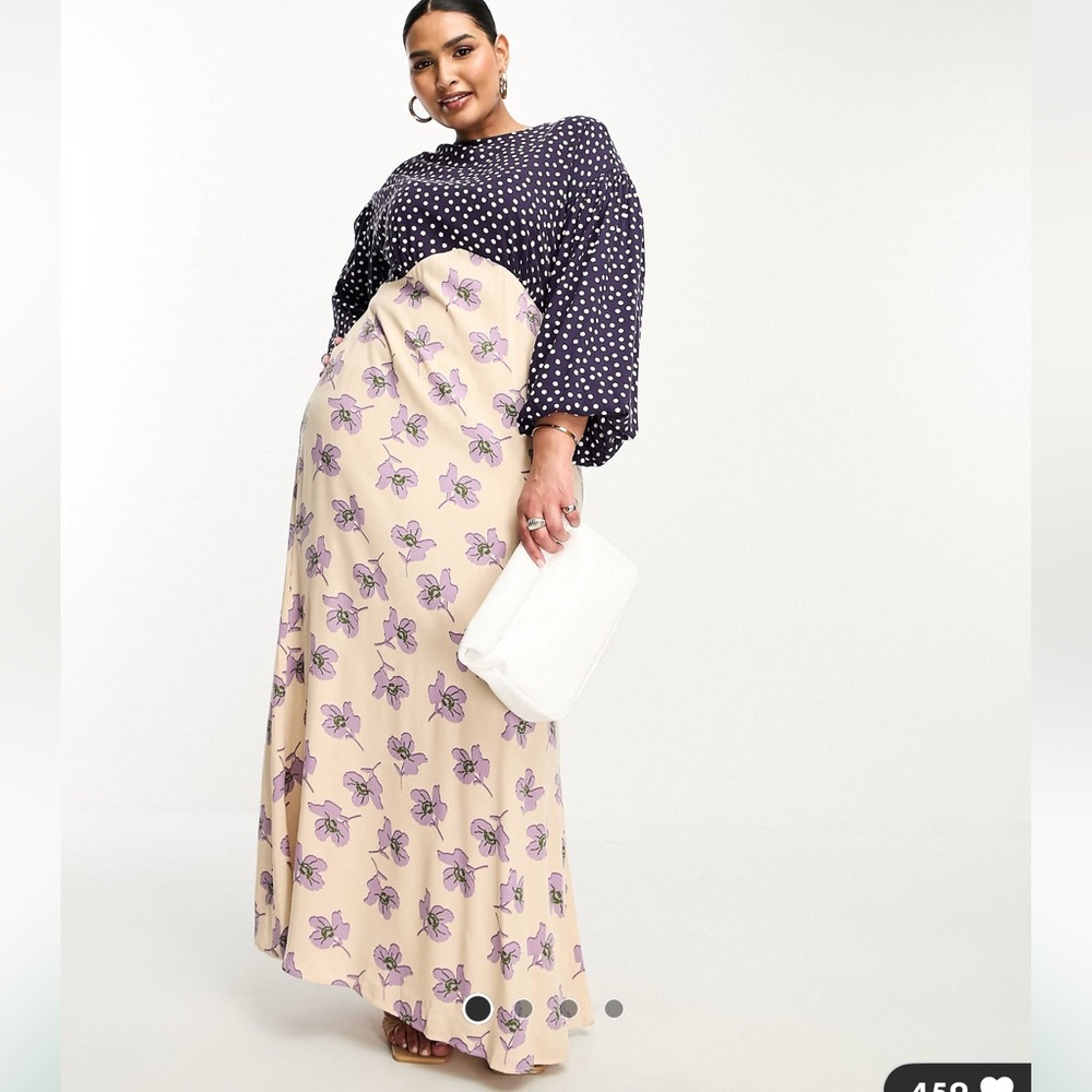 Pattern Block Maxi Dress